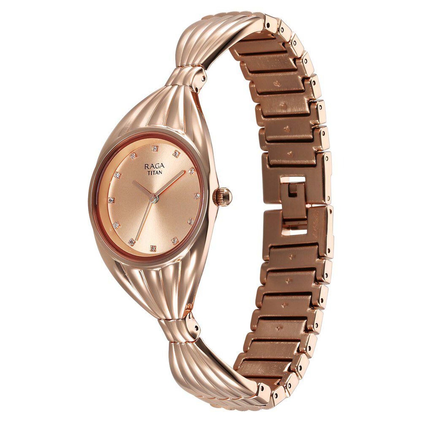 Titan Raga Memoirs Quartz Analog Rose Gold Dial With Rose Gold Metal Strap Watch For Women
