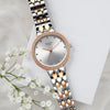 Titan Raga Showstopper Quartz Analog Silver Round Dial Two Toned Metal Strap Watch For Women