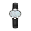 Titan Raga Silver Quartz Analog Mother Of Pearl Dial Sterling Silver Case With Brown Color Leather Strap Watch For Women