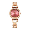 Titan Raga Showstopper 2.0 Quartz Analog Red Dial Rose Gold Color Stainless Steel Strap Watch For Women