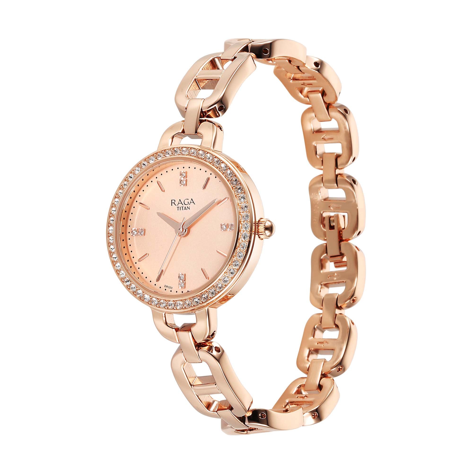 Titan Raga Showstopper 2.0 Quartz Analog Rose Gold Dial Rose Gold Color Stainless Steel Strap Watch For Women