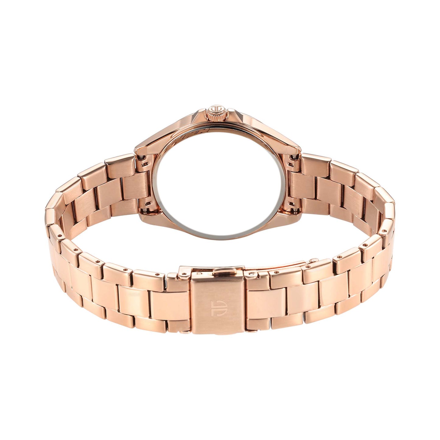 Titan Glamour Quartz Multifunction Green Dial Rose Gold Stainless Steel Strap Watch For Women