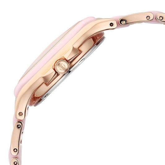 Titan Glamour Quartz Multifunction Mother Of Pearl Dial Pink Ceramic & Steel Strap Watch For Women