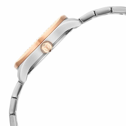 Titan Glamour Quartz Analog with Date Silver Dial Two Toned Stainless Steel Strap Watch For Women