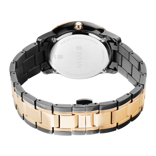 Titan Royale Quartz Multifunction Marble Dial Dual-Tone Stainless Steel Strap Watch for Men