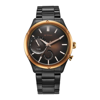 Titan Stellar Brown Dial Multifunctional Analog Watch