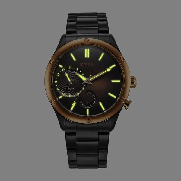 Titan Stellar Brown Dial Multifunctional Analog Watch