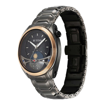 Titan Stellar Analog with Sun Moon Dial Multifunctional Watch