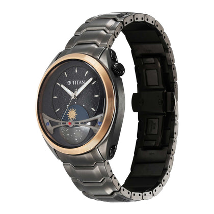 Titan Stellar Analog with Sun Moon Dial Multifunctional Watch