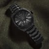 Titan Stellar Automatic Black Dial Stainless Steel Strap Watch for Men