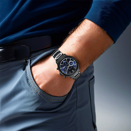 Titan Stellar Blue Dial Multifunctional Analog Watch