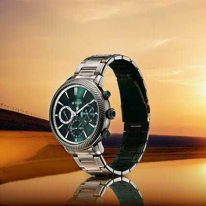 Titan Stellar Green Dial Multifunctional Analog Watch