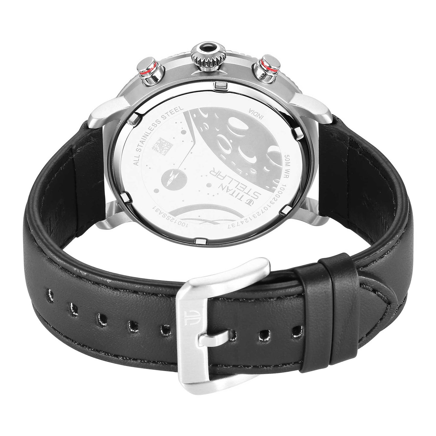 Titan Stellar Black Dial Multifunctional Analog Watch