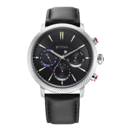 Titan Stellar Black Dial Multifunctional Analog Watch