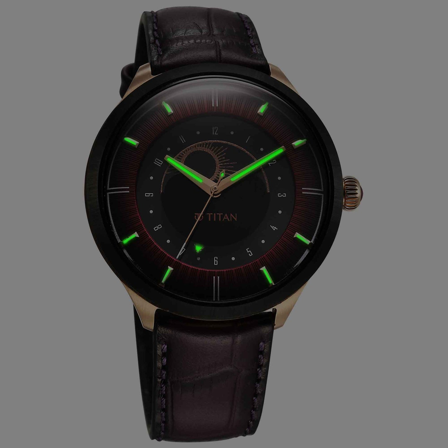 Titan Caleum Sun Moon Phase in Scarlet Red - Stellar Edition