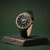Titan Stellar Analog with Sun Moon Phase and Green Dial Green Leather Strap Watch for Men