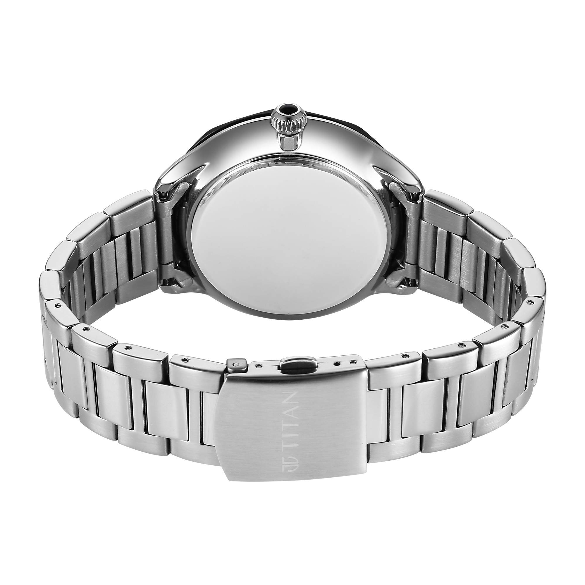 Titan Stellar Analog with Sun Moon Phase and Blue Dial Silver Stainless Steel Strap Watch for Men