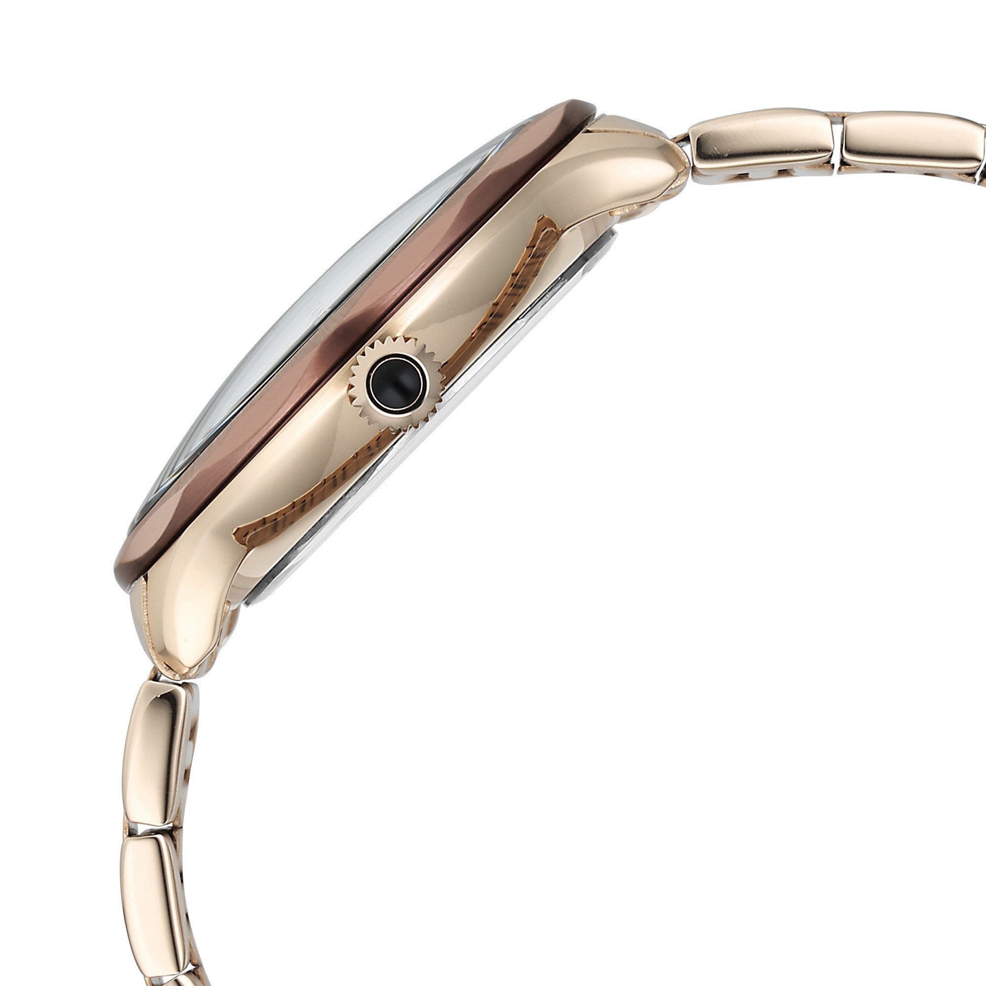 Titan Stellar Analog with Sun Moon Phase and Black Dial Carnation Gold Stainless Steel Strap Watch for Men