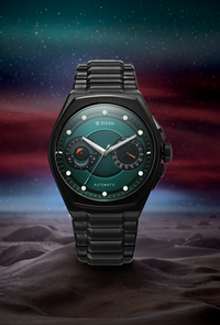 Titan Stellar Aurora Caelum Sun Moon Disc Automatic Watch