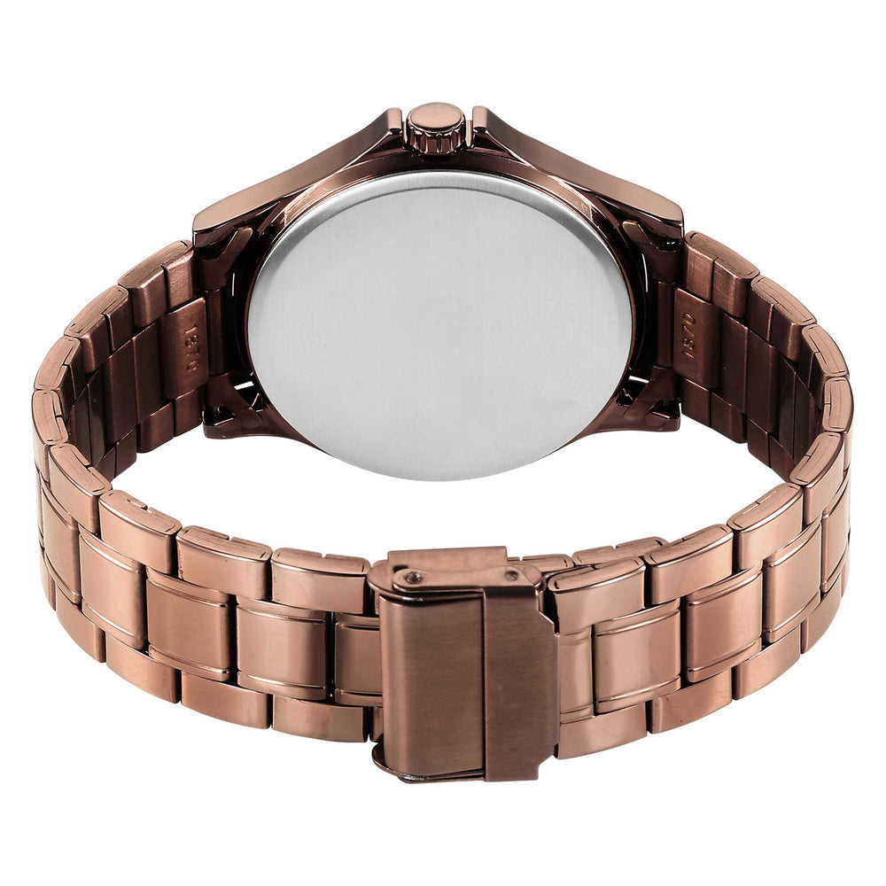 Titan Black Dial Brown Stainless Steel Strap Analog with Date Watch for Men
