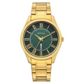 Titan Green Dial Gold Stainless Steel Strap Analog with Day-Date Watch for Men