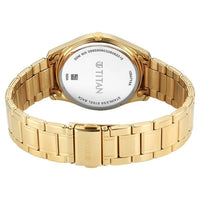 Titan Green Dial Gold Stainless Steel Strap Analog with Day-Date Watch for Men