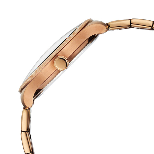 Titan Stellar Analog with Dual Moon Phase and Brown Dial IP Bronze Stainless Steel Strap Watch for Men