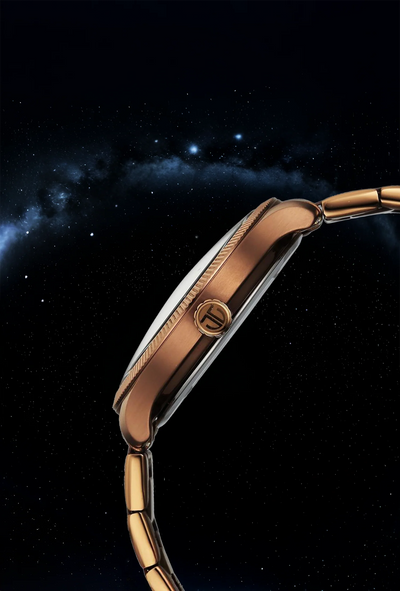 Titan Stellar Analog with Dual Moon Phase Brown Dial Watch