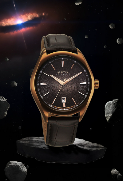 Titan Stellar Starburst Brown Dial Concealed Automatic Watch