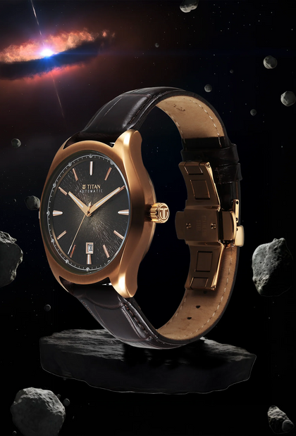 Titan Stellar Starburst Brown Dial Concealed Automatic Watch