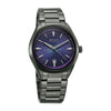Titan Stellar Starlight Analog with Concealed Automatic and Violet Dial Dark Gun Stainless Steel Strap Watch for Men