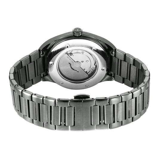 Titan Stellar Starlight Analog with Concealed Automatic and Violet Dial Dark Gun Stainless Steel Strap Watch for Men