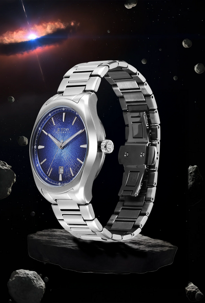 Titan Stellar Starburst Blue Dial Concealed Automatic Watch