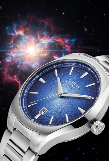 Titan Stellar Starburst Blue Dial Concealed Automatic Watch