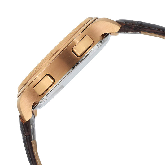 Titan Stellar Zodiac Analog with Dual Moonphase and Jumping Hour and Brown Dial Brown Leather Strap Watch for Men