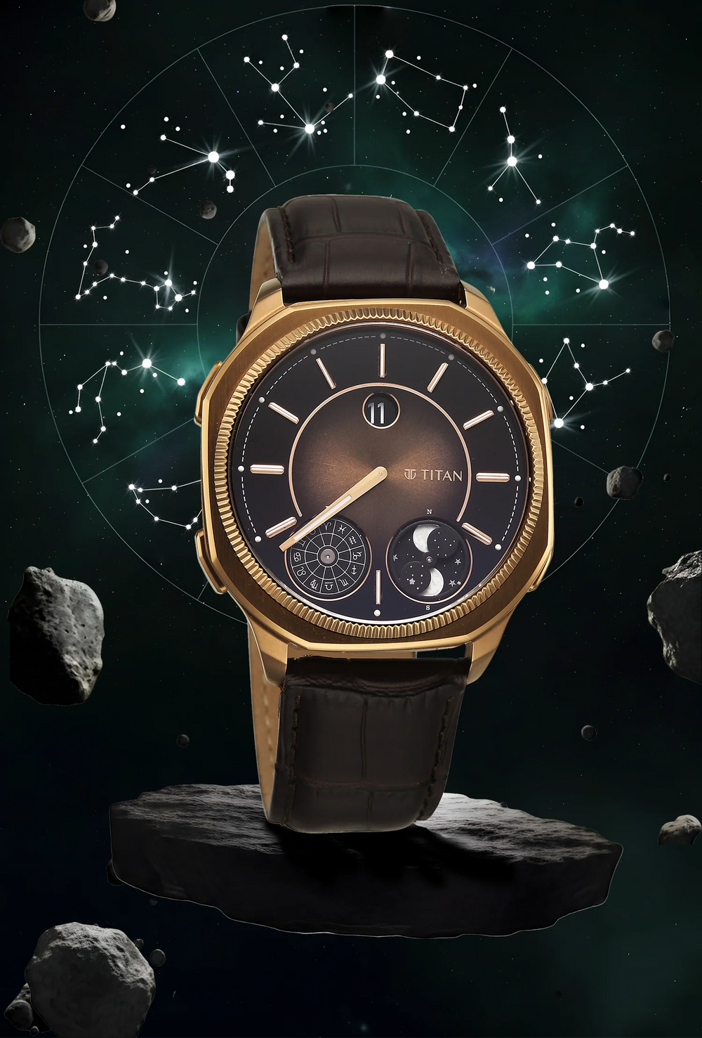Titan Stellar Jumping Hour Micromotors Dual Moonphase Watch