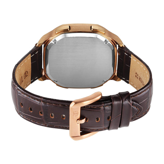 Titan Stellar Zodiac Analog with Dual Moonphase and Jumping Hour and Brown Dial Brown Leather Strap Watch for Men