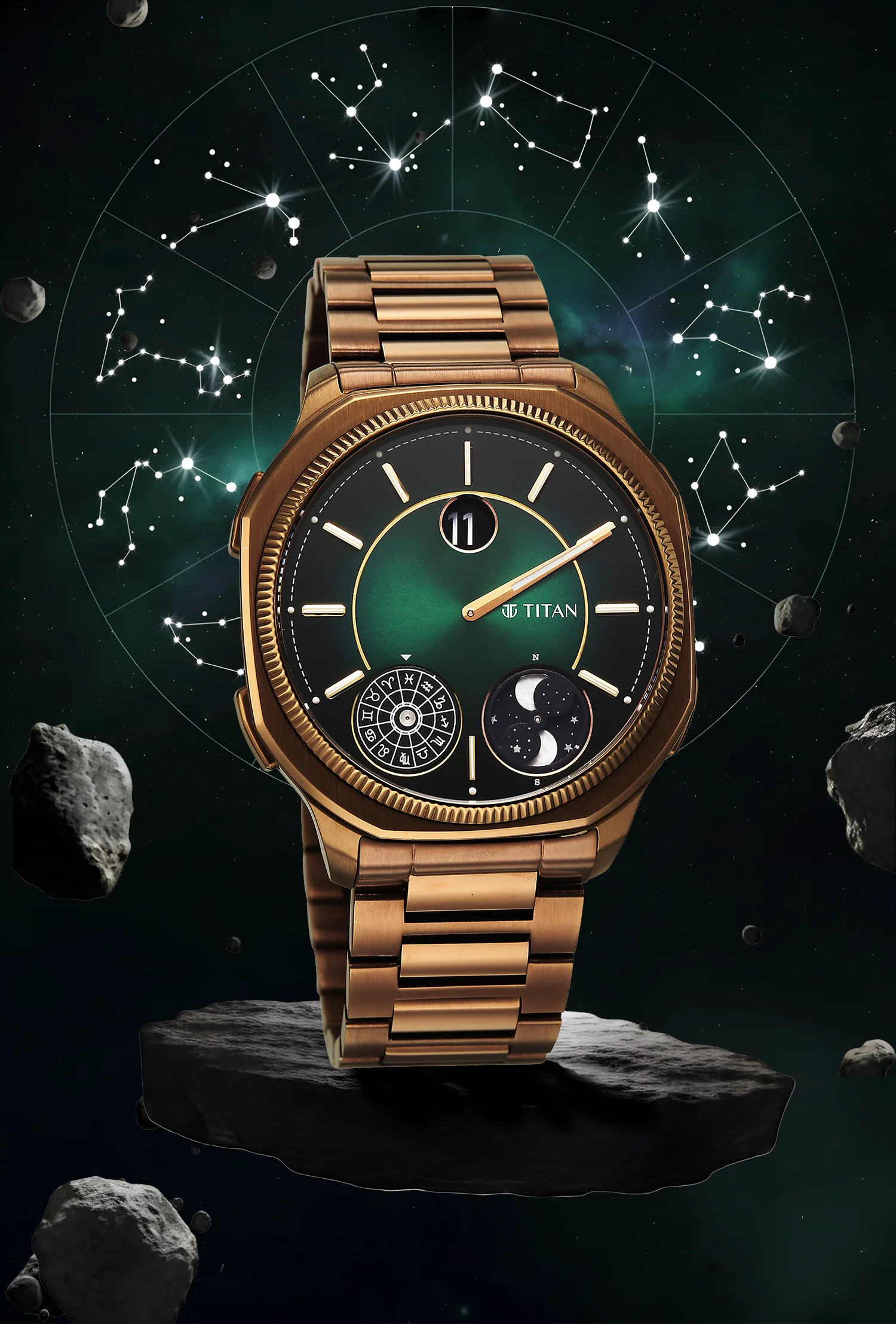 Titan Stellar Jumping Hour Micromotors Dual Moonphase Watch