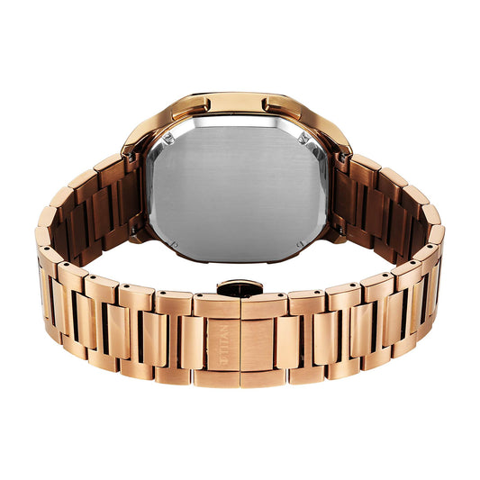 Titan Stellar Jumping Hour Micromotors Zodiac Analog with Dual Moonphase and Green Dial IP Bronze Stainless Steel Watch for Men