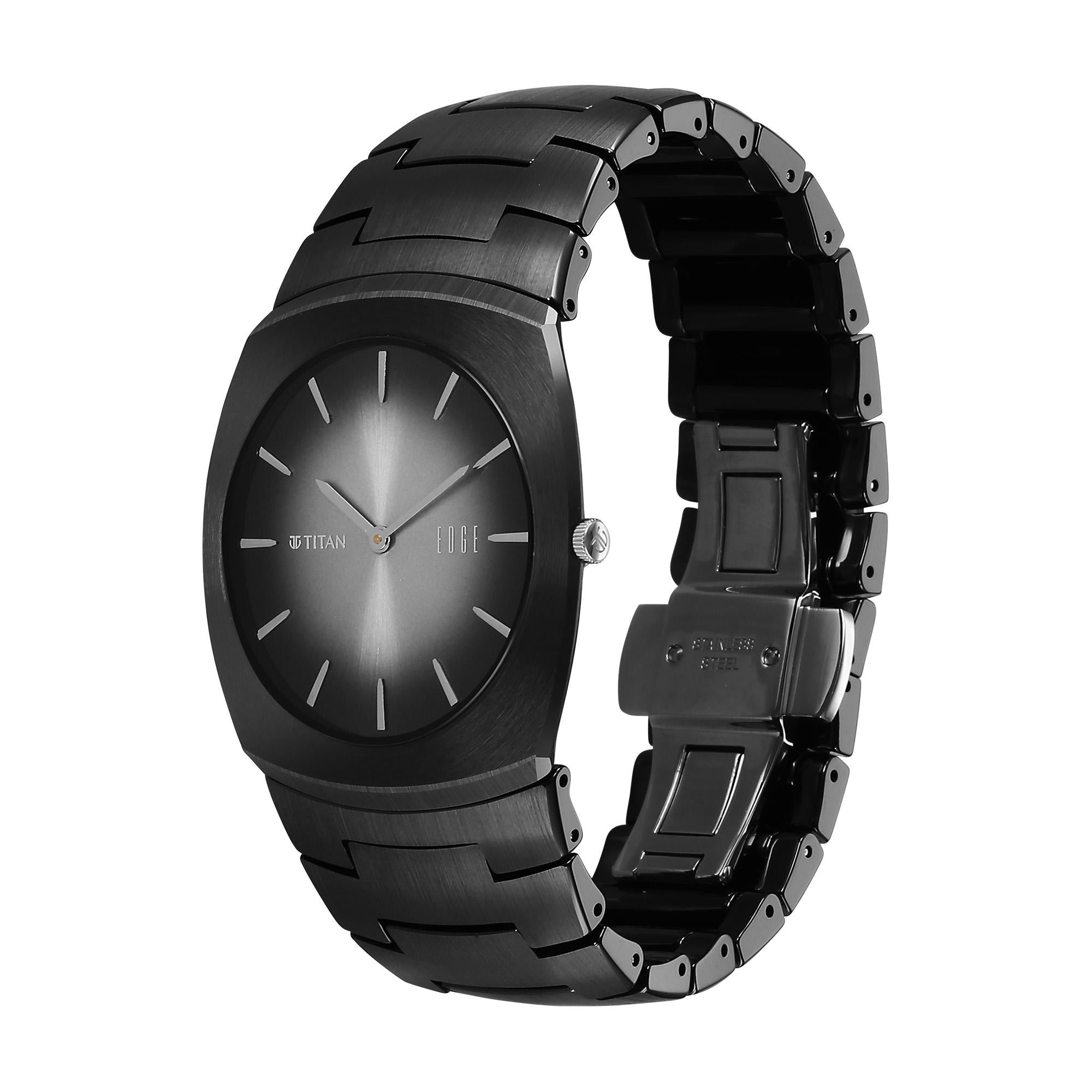 Titan Edge Black Special Dial Ceramic Strap Analog Watch for Men