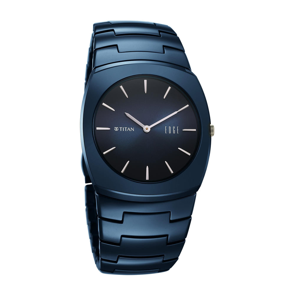 Titan Edge Blue Special Dial Ceramic Strap Analog Watch for Men