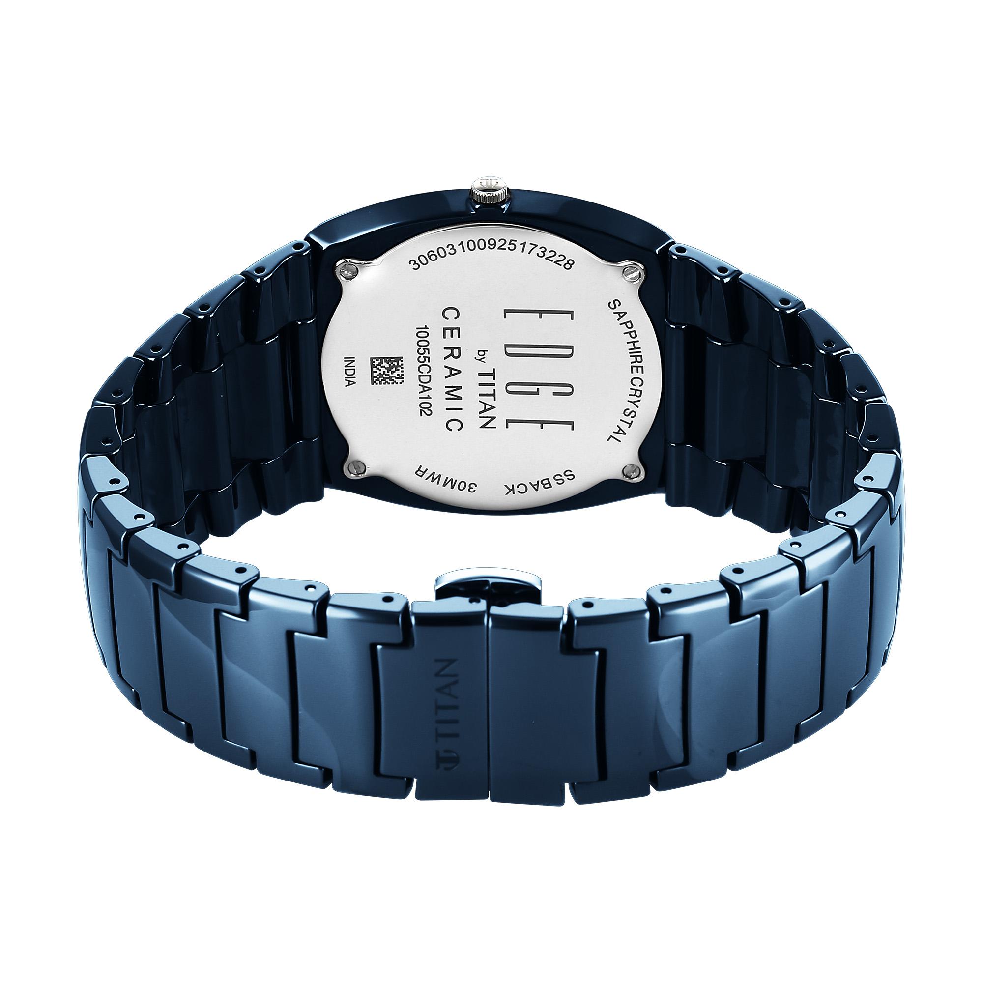 Titan Edge Blue Special Dial Ceramic Strap Analog Watch for Men