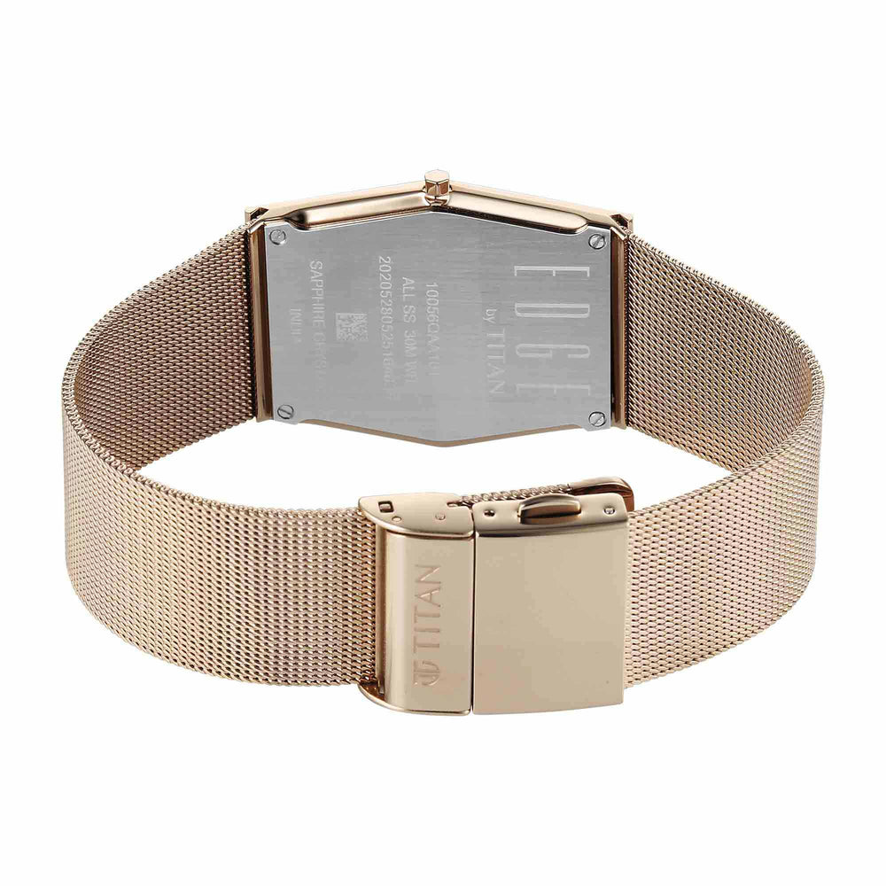Titan Edge Brown Special Dial Gold Stainless Steel Strap Analog Watch for Men