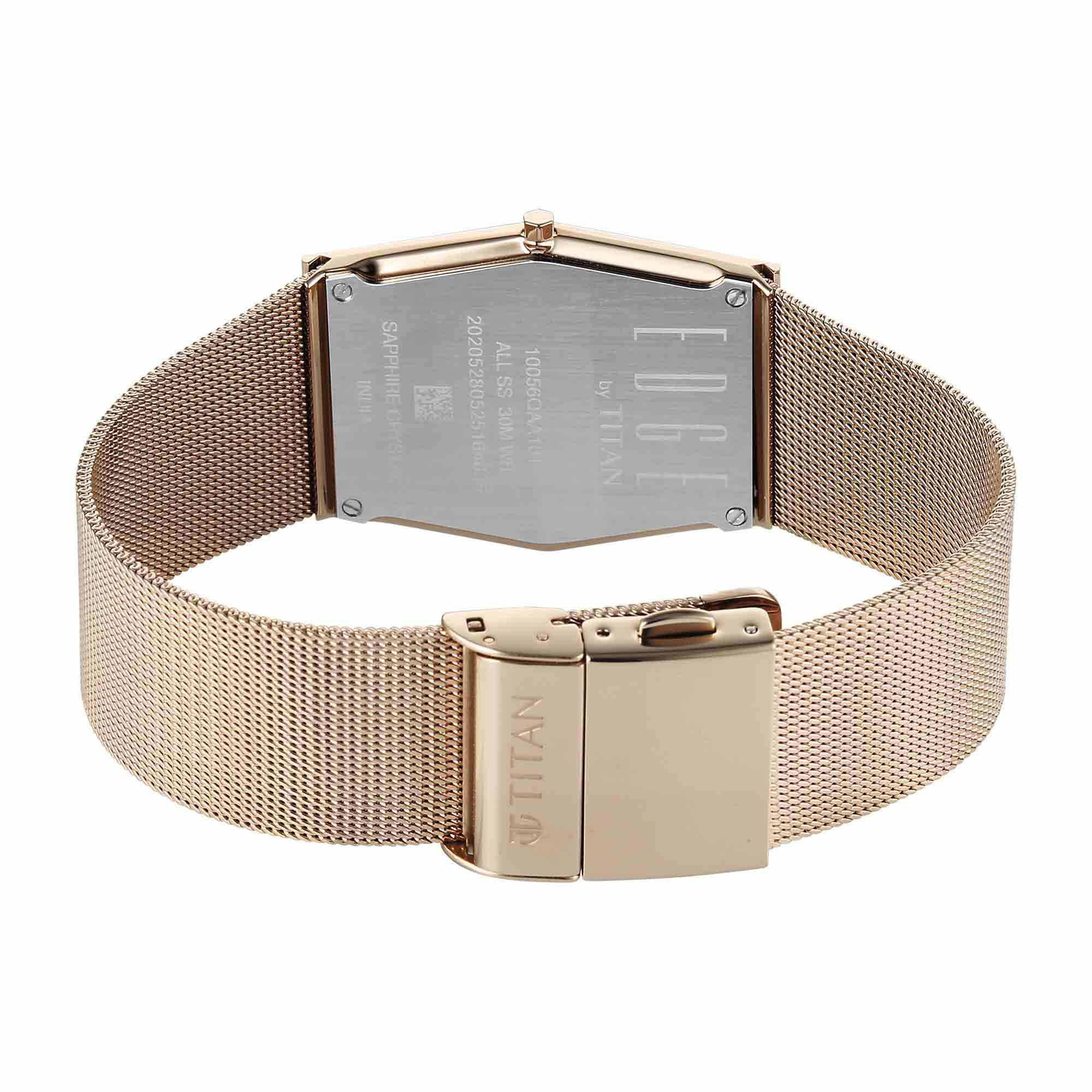 Titan Edge Brown Special Dial Gold Stainless Steel Strap Analog Watch for Men