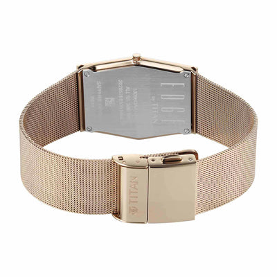 Titan Edge Brown Special Dial Gold Stainless Steel Strap Analog Watch for Men