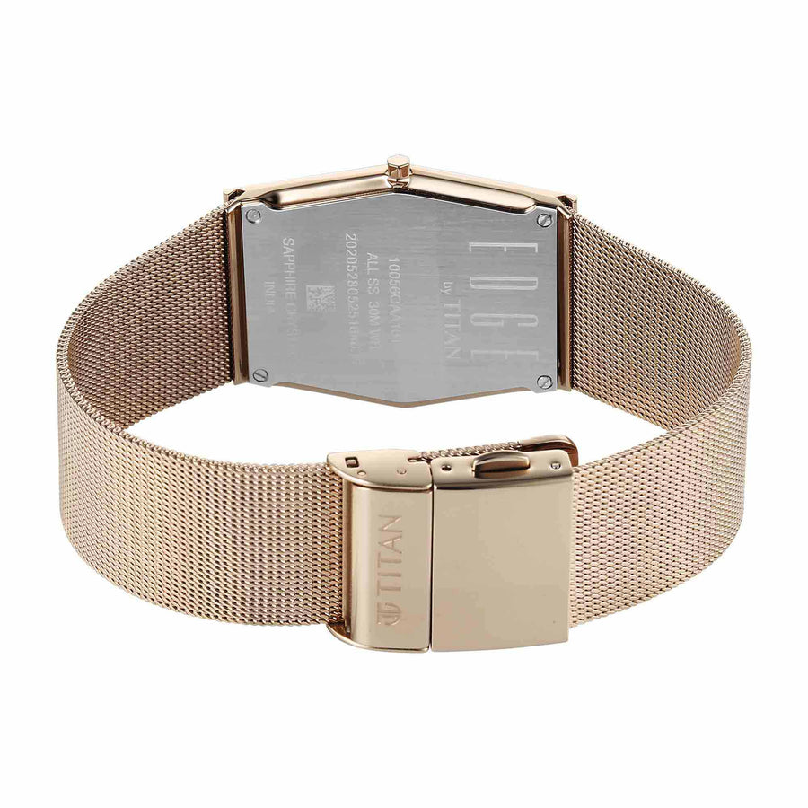 Titan Edge Brown Special Dial Gold Stainless Steel Strap Analog Watch for Men