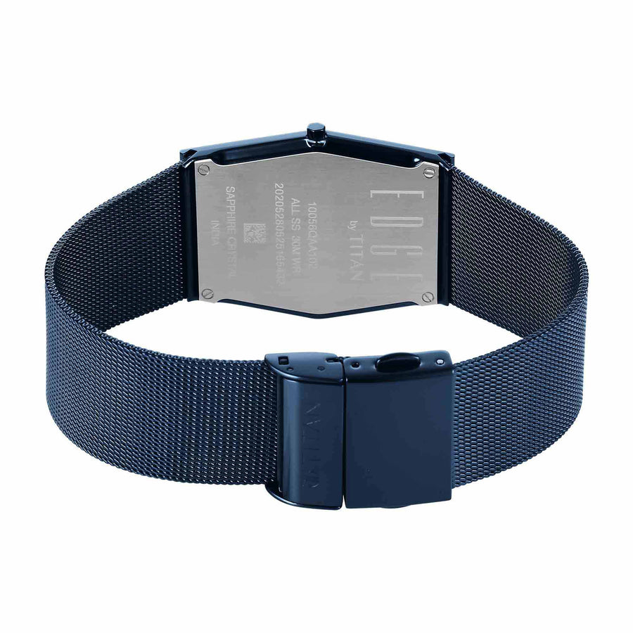 Titan Edge Blue Special Dial Stainless Steel Strap Analog Watch for Men