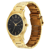 Titan Black Dial Gold Metal Strap Analog with Day Date Watch for Men
