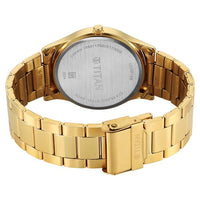 Titan Black Dial Gold Metal Strap Analog with Day Date Watch for Men