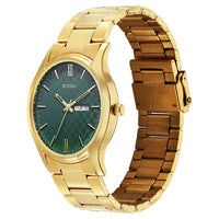 Titan Green Dial Gold Metal Strap Analog with Day Date Watch for Men